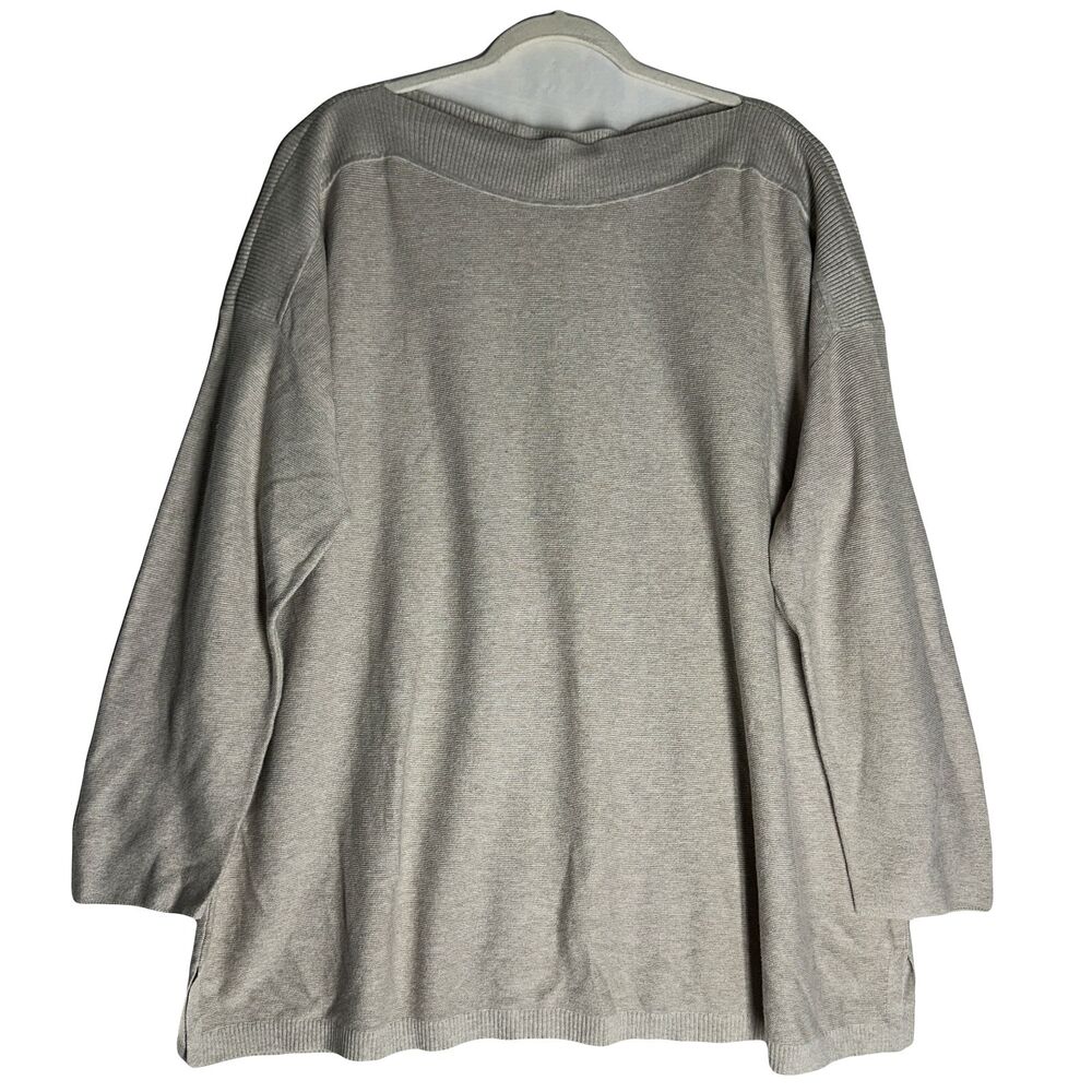 NWT J Jill Womens Sweater Boat Neck Soft Mink Long Sleeve Size 3X